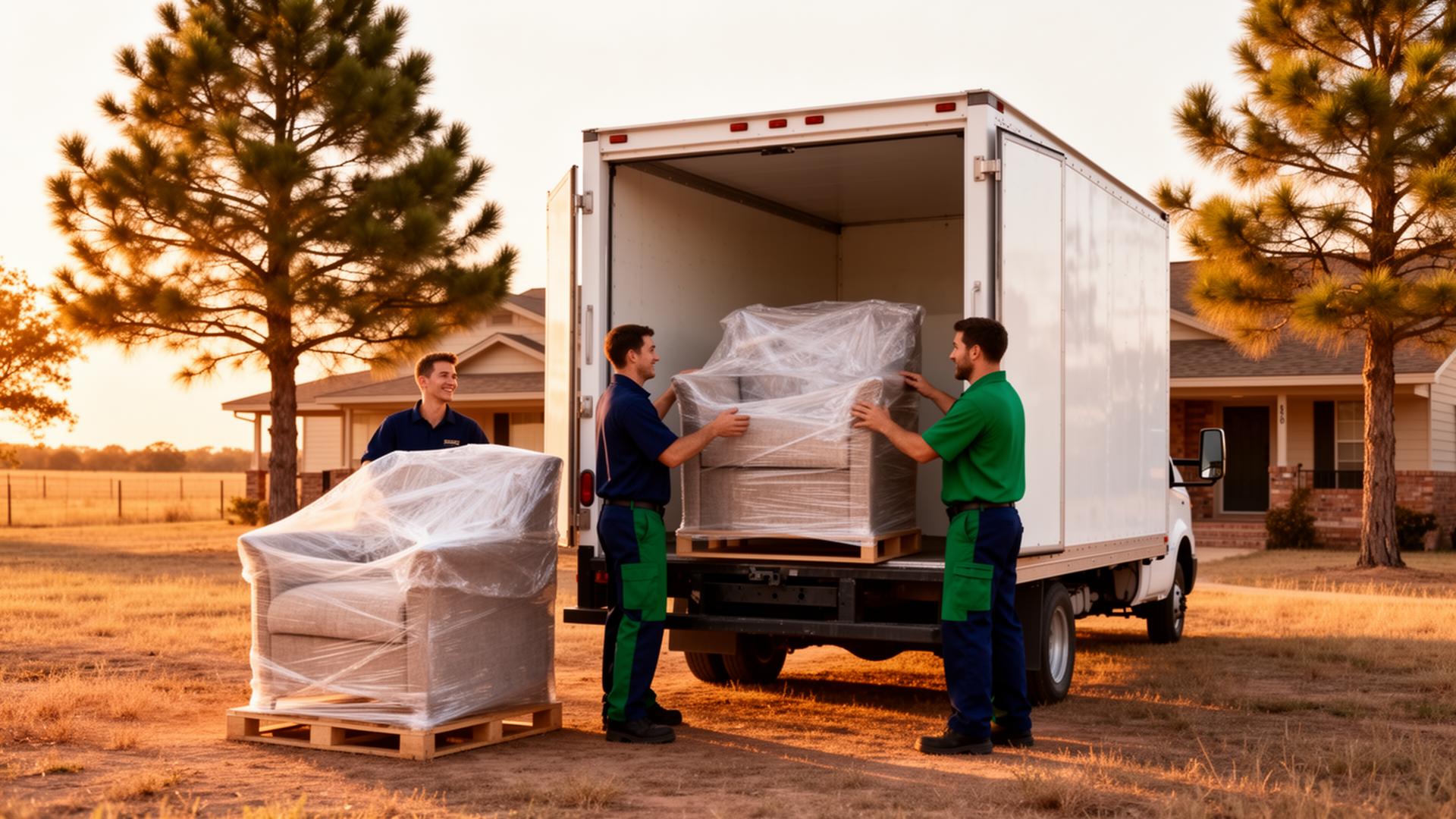 Ramzco Pro Movers loading a moving truck in Talihina, Oklahoma